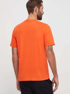 Bavlněné tričko s potiskem Adidas Originals oranžové