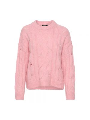 Sweter z okrągłym dekoltem Soaked In Luxury różowy