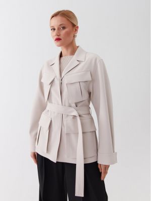 Priliehavý kabát Calvin Klein sivá