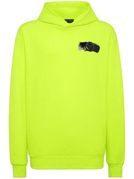 Raštuotas džemperis su gobtuvu Plein Sport žalia