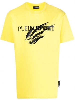 Спортна тениска с принт Plein Sport жълто