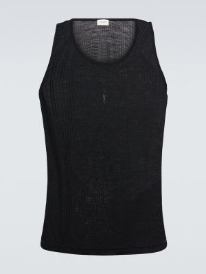 Camiseta de lana Saint Laurent negro