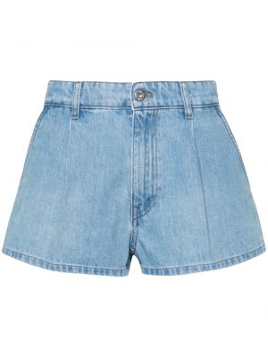 Plisované džínsové šortky Miu Miu modrá