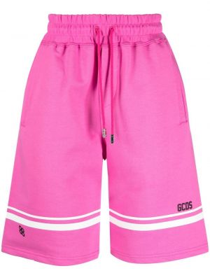 Pantaloncini sportivi con stampa Gcds rosa