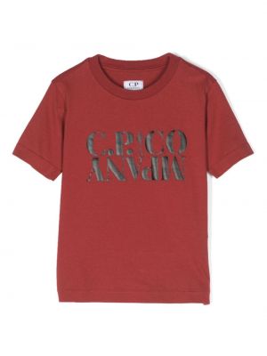 T-shirt con stampa C.p. Company rosso