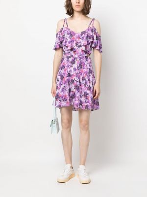 Sukienka mini z falbankami Iro fioletowa