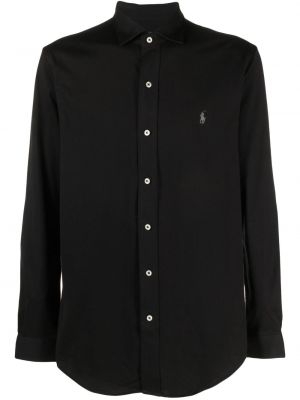 Raštuota siuvinėta medvilninė marškiniai Polo Ralph Lauren