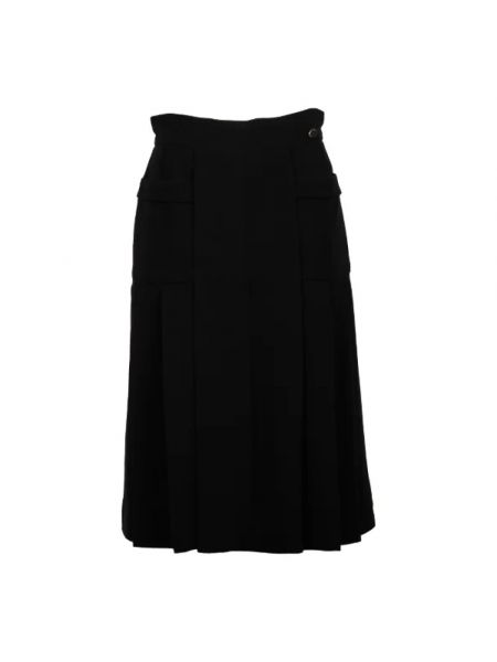 Jedwabna spódnica trapezowa retro Chanel Vintage czarna