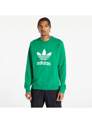 Φούτερ με λαιμόκοψη Adidas Originals πράσινο