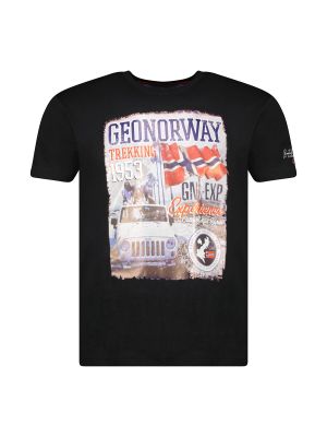 Majica kratki rukavi Geographical Norway crna