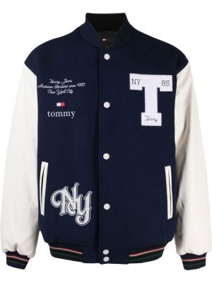 Tryckt lång jacka Tommy Jeans blå