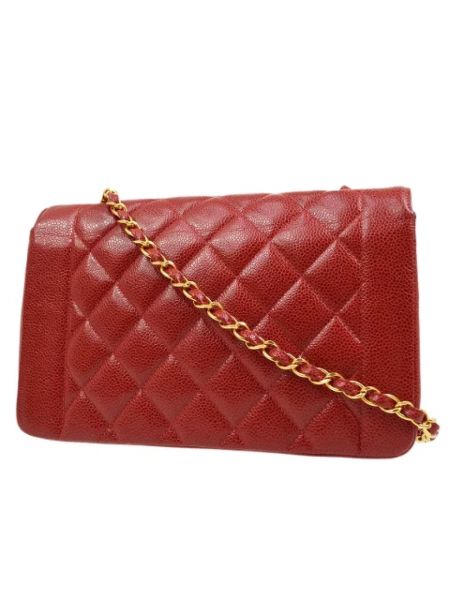 Bolso cruzado de cuero retro Chanel Vintage rojo
