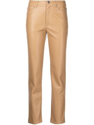 Pantalones de cuero Staud marrón