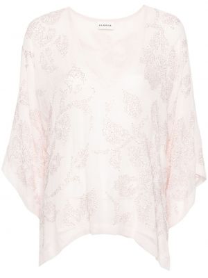 Μπλούζα με χάντρες με διαφανεια P.a.r.o.s.h. ροζ