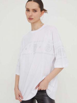 Памучна тениска Chiara Ferragni бяло