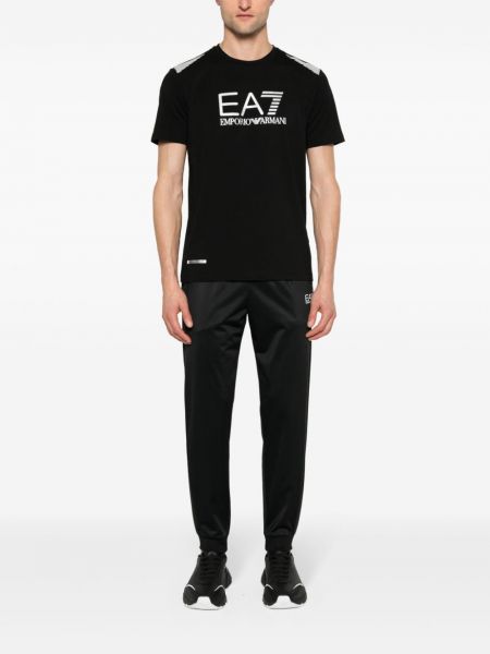 T-krekls ar apaļu kakla izgriezumu Ea7 Emporio Armani melns