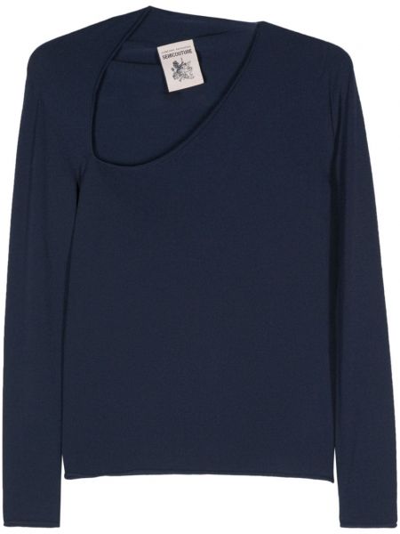 Asimetrični pulover Semicouture modra