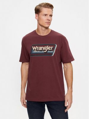 Relaxed fit marškinėliai Wrangler ruda