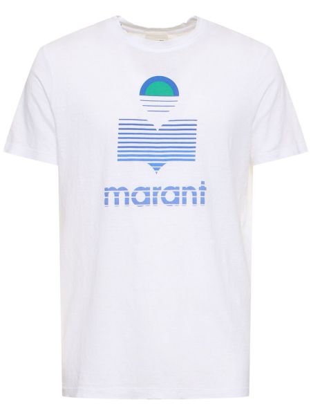 Camiseta de algodón de tela jersey Marant blanco