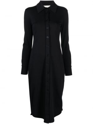 Jersey bombažna srajčna obleka Closed črna