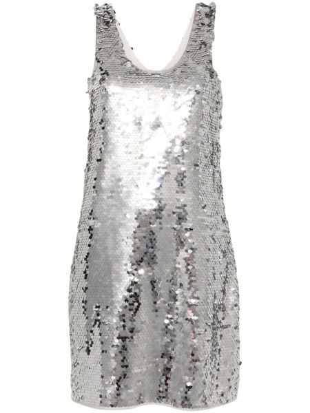 Sukienka koktajlowa Samsoe Samsoe srebrna