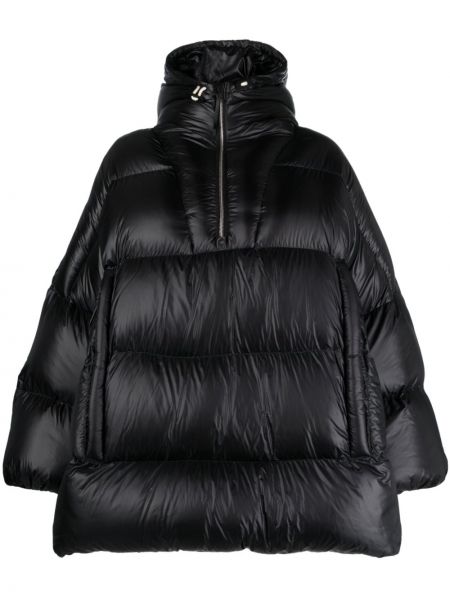 Péřový kabát na zip Jil Sander černý