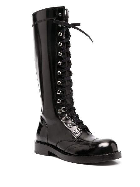 Nėriniuotos guminiai batai su raišteliais Dolce & Gabbana juoda