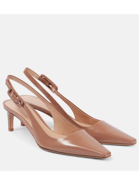 Décolleté di pelle in pelle verniciata slingback Gianvito Rossi