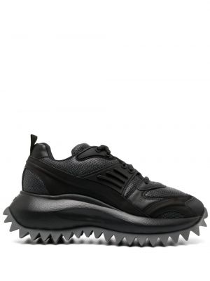 Sneakersy sznurowane skórzane koronkowe Vic Matie czarne