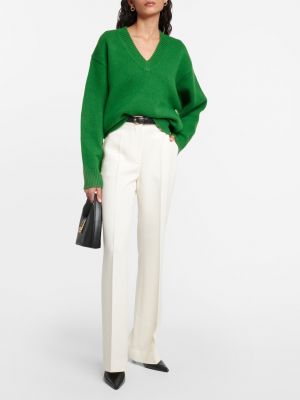 Кашемировый шерстяной свитер TotÊme зеленый