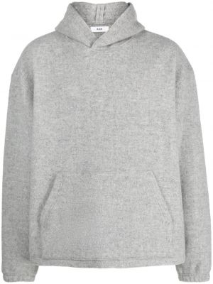 Vunena hoodie s kapuljačom od flisa Rier siva
