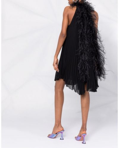 Vestido de cóctel con plumas plisado de plumas Styland negro