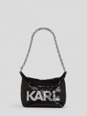 Kabelka s flitry Karl Lagerfeld černá