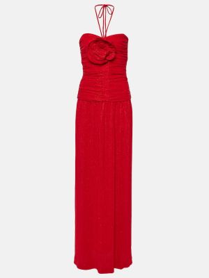Kvetinové dlouhé šaty Rebecca Vallance červená