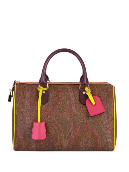 Jacquard shopper handtasche mit paisleymuster Etro braun