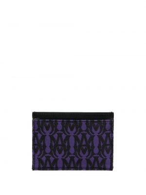 Kožená peňaženka s potlačou Amiri fialová