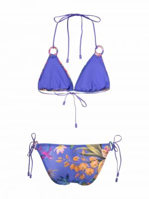 Bikini à fleurs Zimmermann bleu