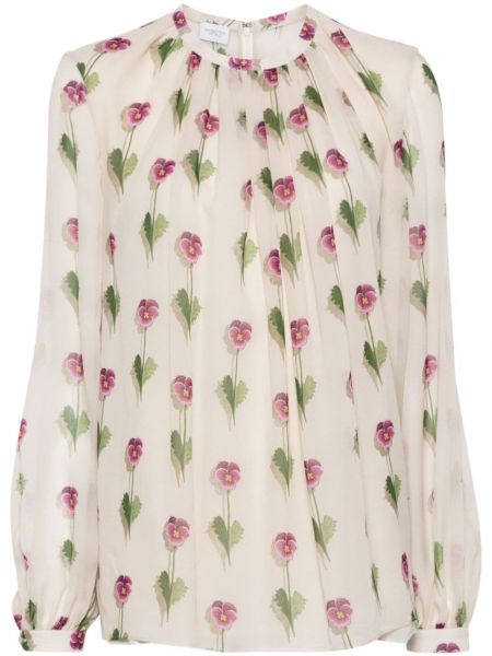 Svilena bluza s cvjetnim printom s printom Giambattista Valli