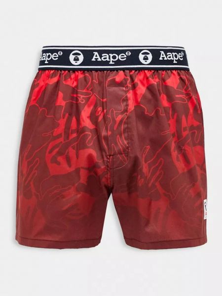Хлопковые боксеры Aape By A Bathing Ape красные
