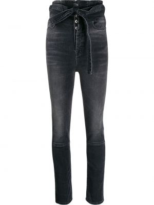 Skinny džíny s vysokým pasem Unravel Project - černá