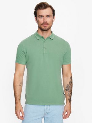 Тениска с копчета Sisley зелено
