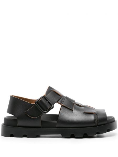 Pletené kožené sandály Camper černé