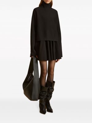 Pletené mini sukně Khaite černé