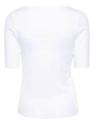 T-shirt mit v-ausschnitt Majestic Filatures weiß