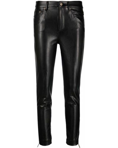 Pantalon en cuir skinny avec poches Michael Michael Kors noir
