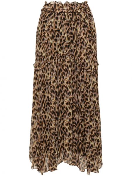 Midi suknja s draperijom Marant Etoile smeđa