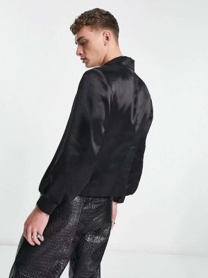 Атласный пиджак Asos черный