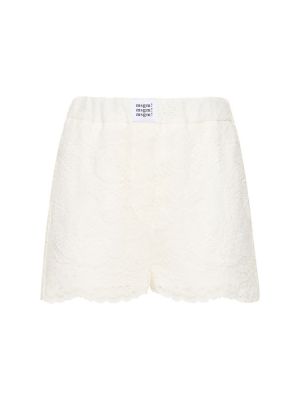 Čipkované šortky Msgm biela