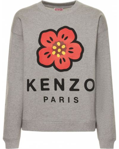 Bluza bawełniana z nadrukiem z dżerseju Kenzo Paris różowa