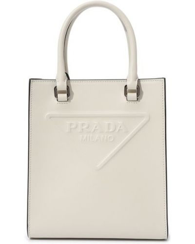 Сумка шоппер Prada, белая